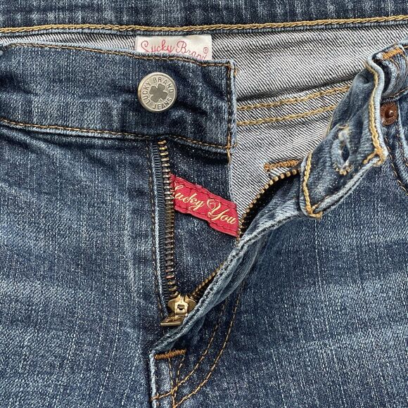 Lucky SZ 10/30 Flare Jeans Mid-Rise Zip-Fly Stretch Medium Wash Blue Womens - Picture 7 of 10